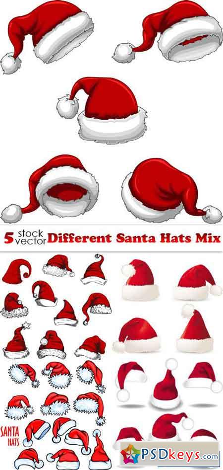 Different Santa Hats Mix