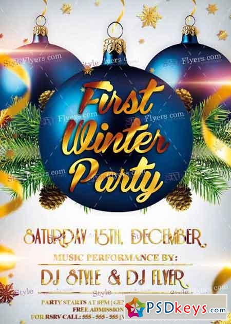 First Winter Party PSD V8 Flyer Template
