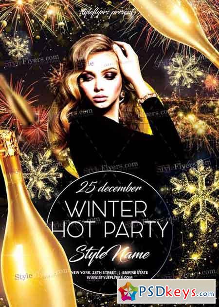 Winter Hot Party PSD V9 Flyer Template