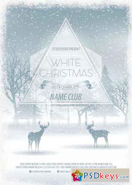 White Christmas V5 PSD Flyer Template with Facebook Cover