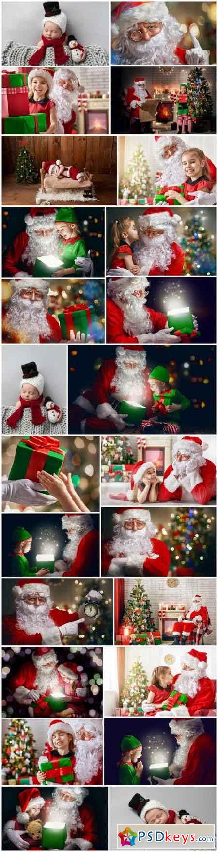Dear Santa, happy kids and Christmas gifts - 24xUHQ JPEG Photo Stock