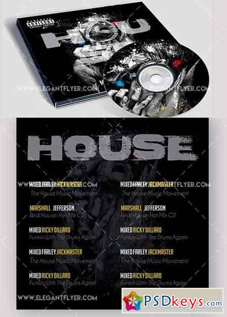 House music Premium CD Cover PSD V5 Template