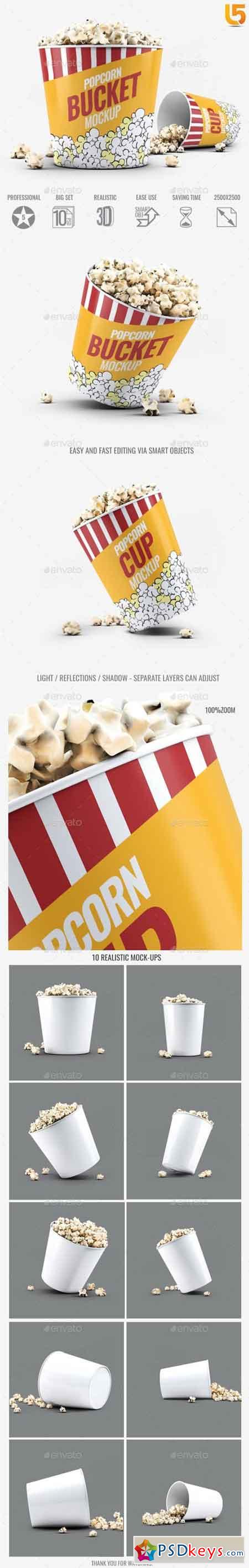 Popcorn Bucket & Cup Mock-Up 18640583