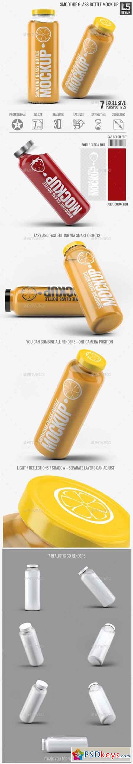 Smoothie Glass Bottle Mock-Up 15513642