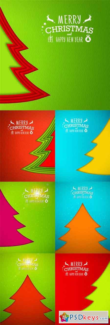 Applique Christmas Tree. Greeting Card