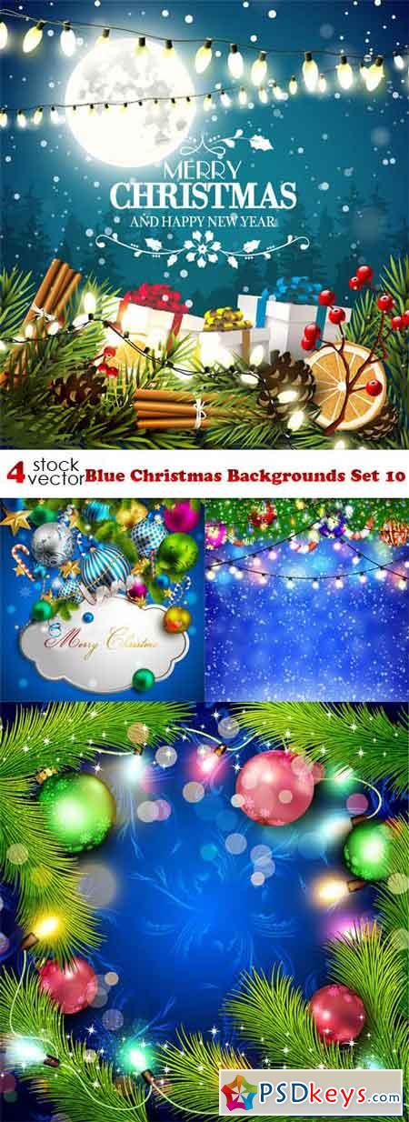 Blue Christmas Backgrounds Set 10
