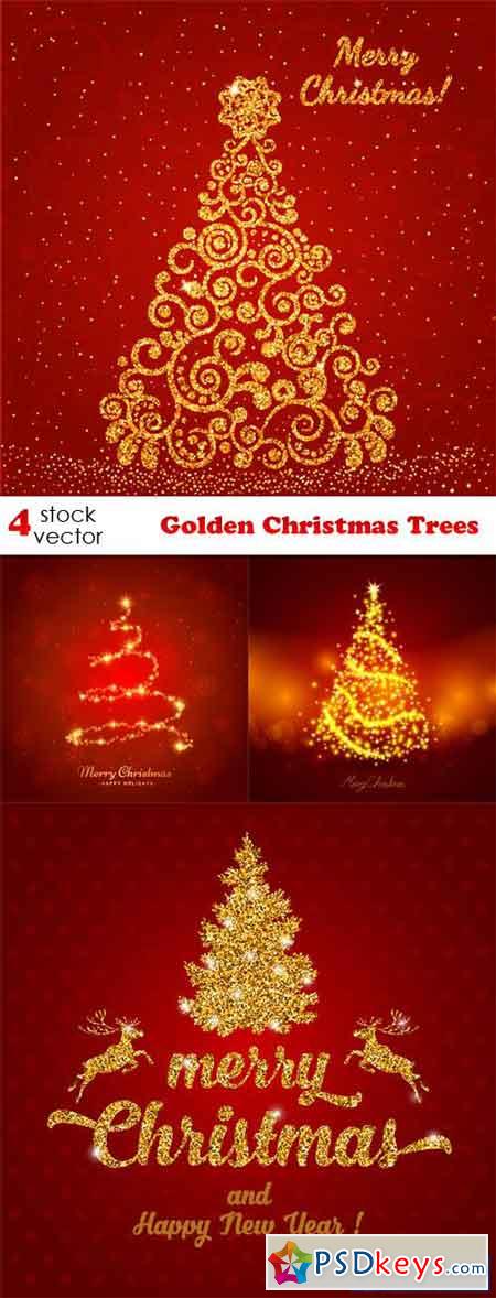 Golden Christmas Trees