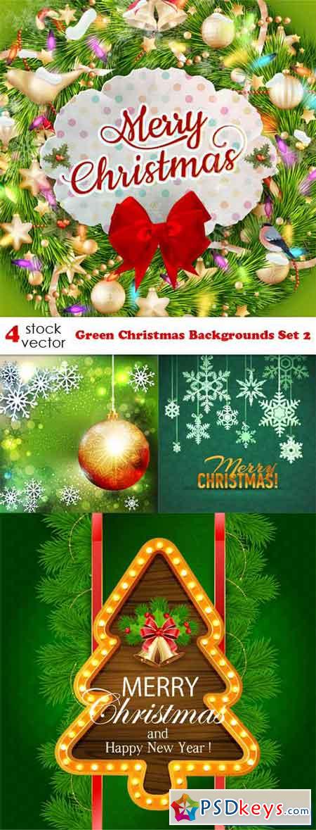 Green Christmas Backgrounds Set 2