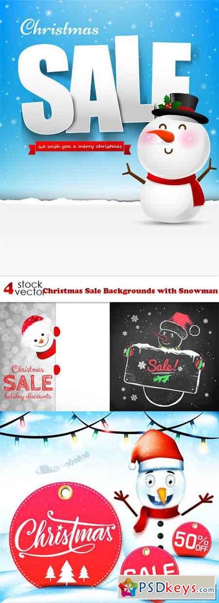 Christmas Sale Backgrounds with Snowman