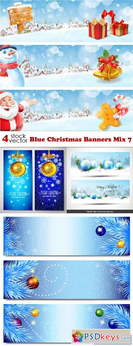 Blue Christmas Banners Mix 7