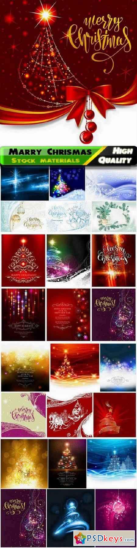 Merry Christmas and happy New Year holiday card - 25 Eps