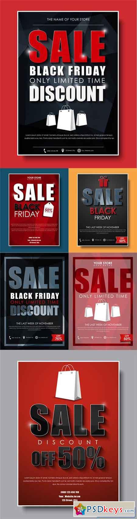 Template Poster Flyers Banners for Sales on Black Friday