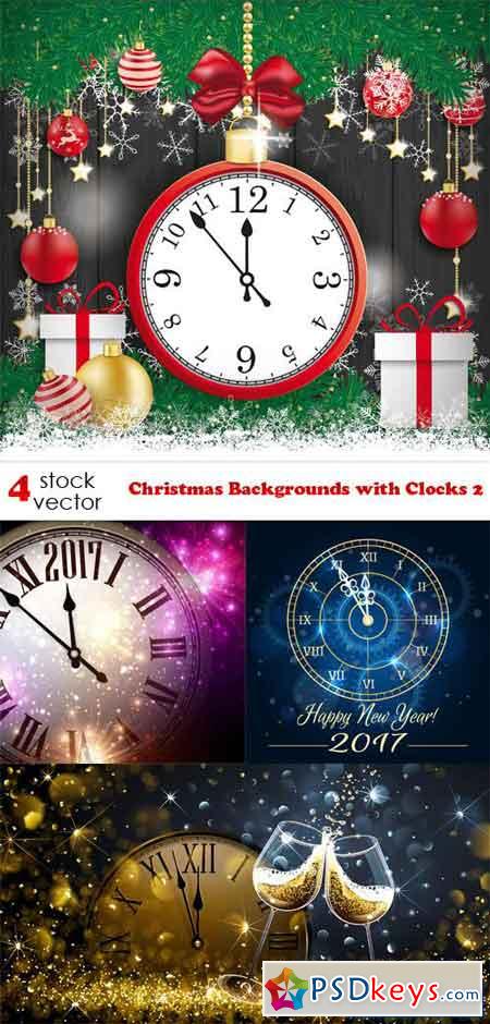 Christmas Backgrounds with Clocks 2