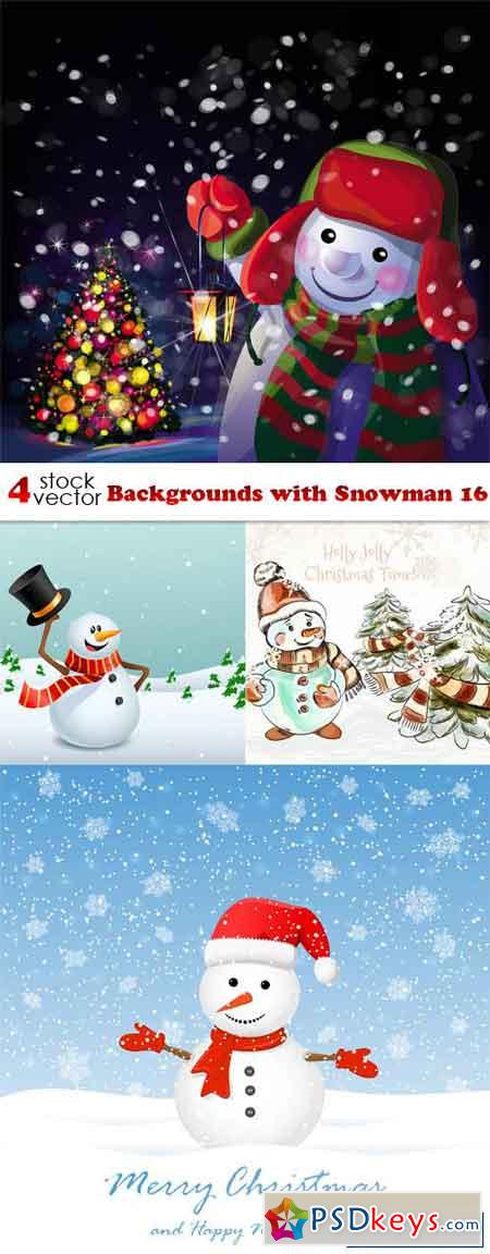Backgrounds with Snowman 16