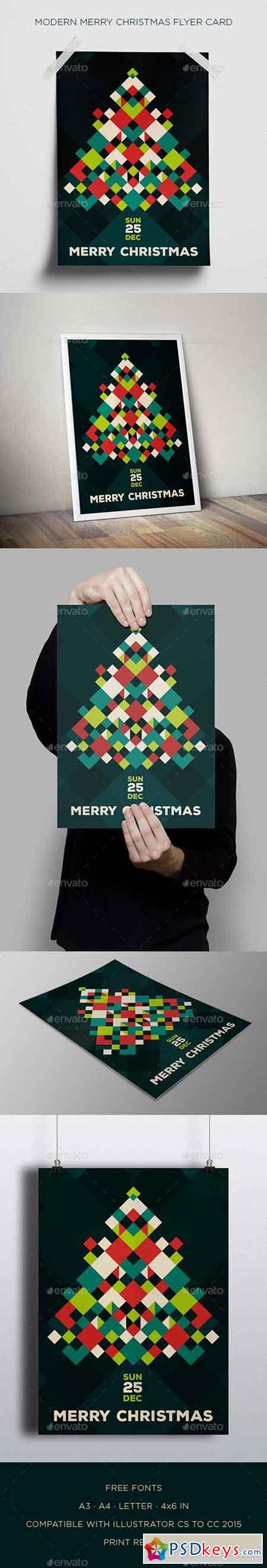 Modern Merry Christmas Flyer Card 18835637