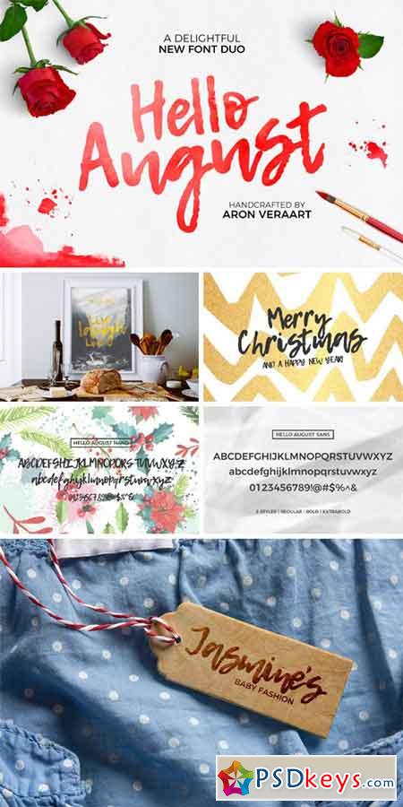 Hello August Font Duo 1049968