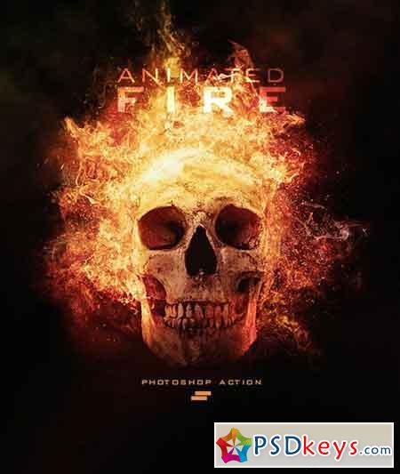 Gif Animated Fire Photoshop Action 18588582