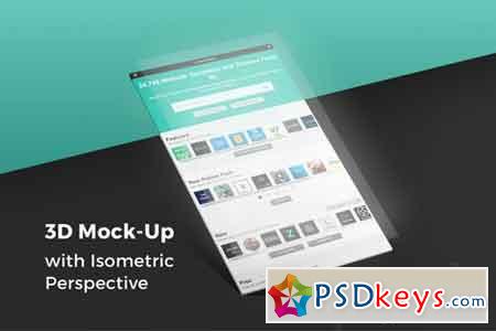 3D Isometric Perspective Mock-Up