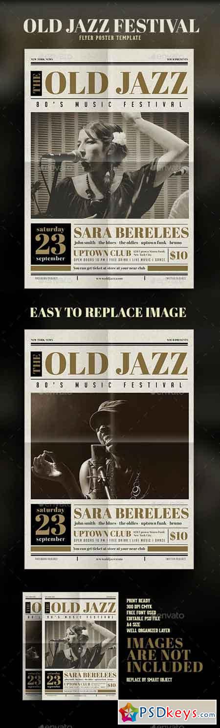 Old Newspaper Jazz Flyer 15139870