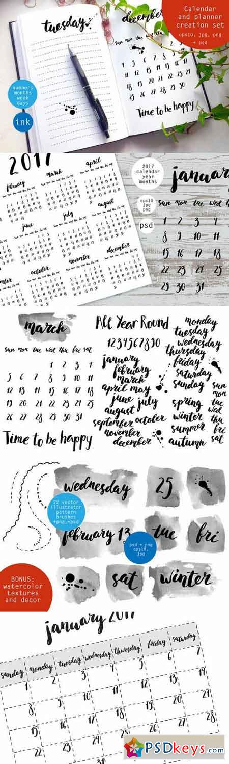 Ink calendar and planner set 1062095