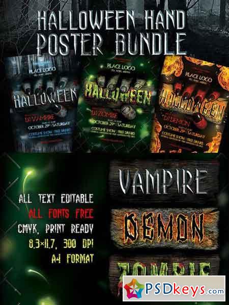 Halloween Hand Poster Templates 949097