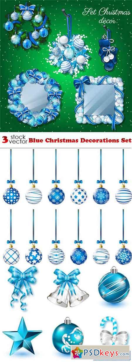 Blue Christmas Decorations Set