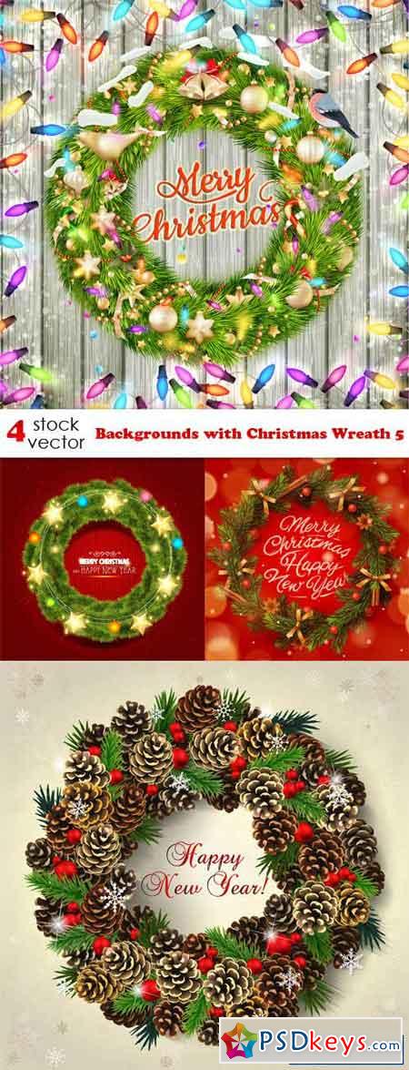 Backgrounds with Christmas Wreath 5