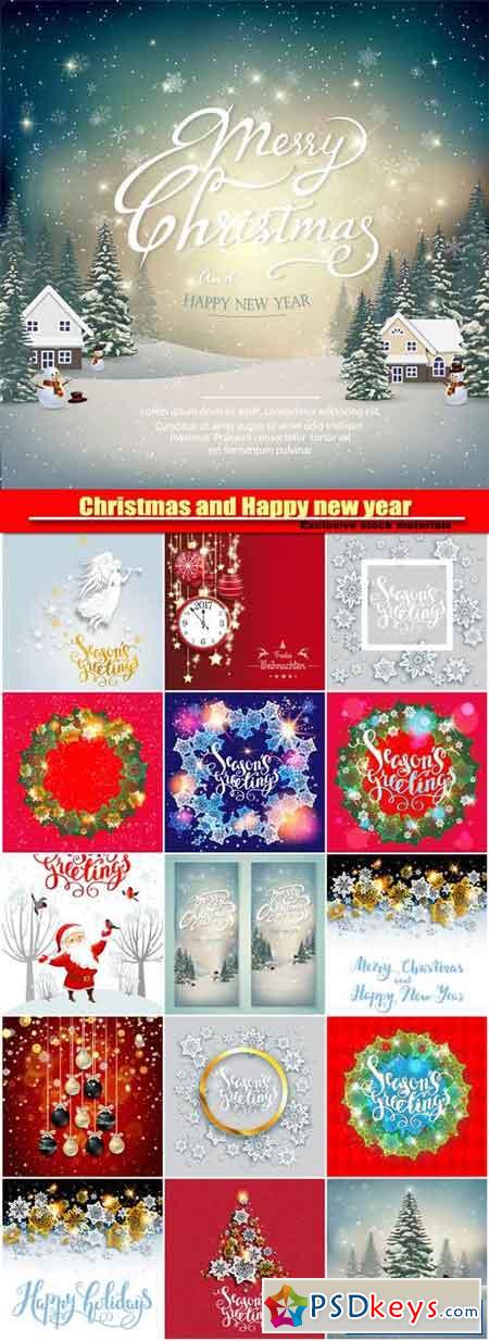 Christmas and Happy new year 2017, holiday vector Christmas background