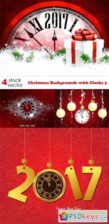 Christmas Backgrounds with Clocks 3
