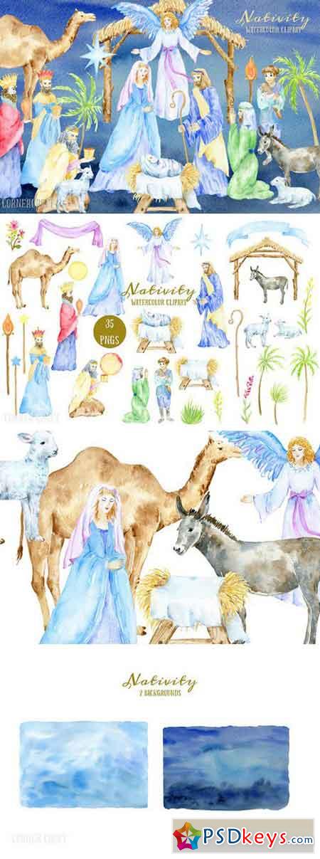 Watercolor Clipart Nativity 1066311
