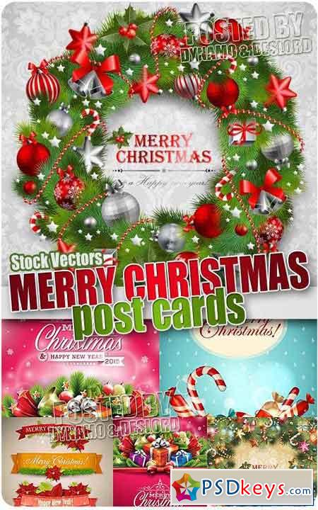 Merry Christmas post cards - Stock Vectors