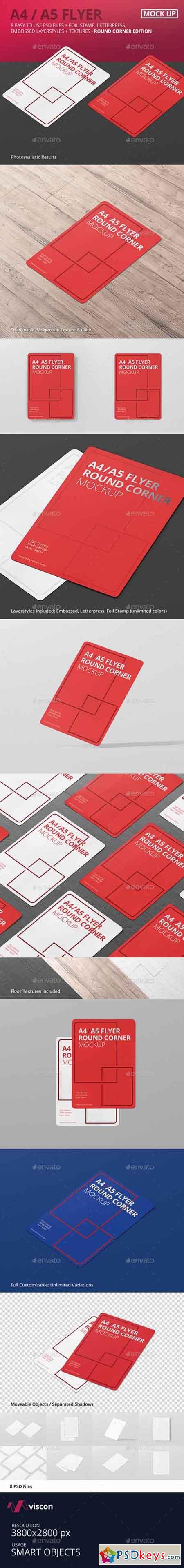 A4 A5 Flyer Mockup Round Corner 15028698