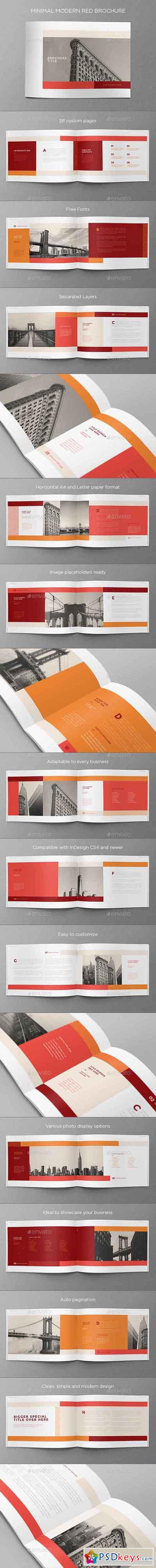 Minimal Modern Red Brochure 15107153