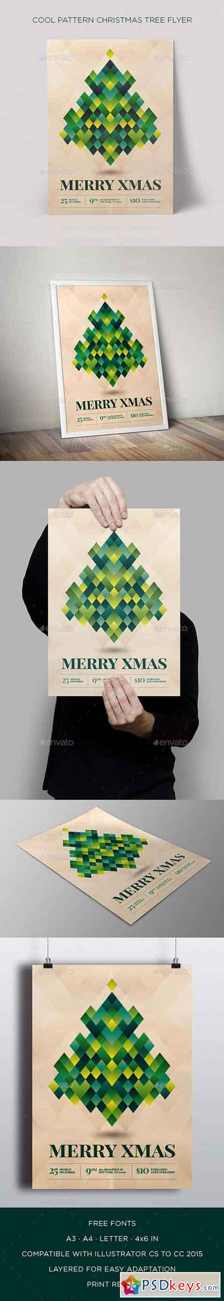 Cool Pattern Christmas Tree Flyer 19003164