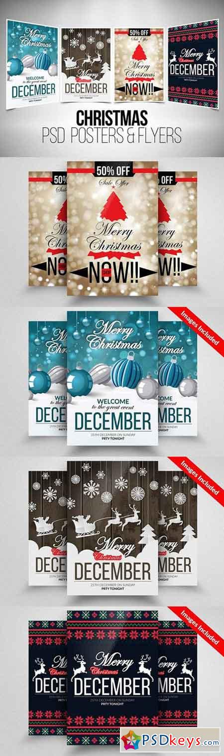4 Christmas Flyer Template Bundle 919763