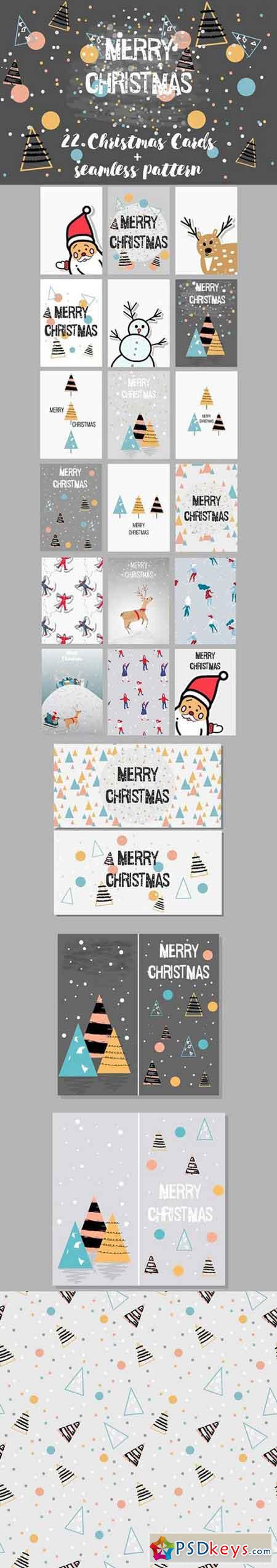 Christmas hand drawn vector cards 1079288