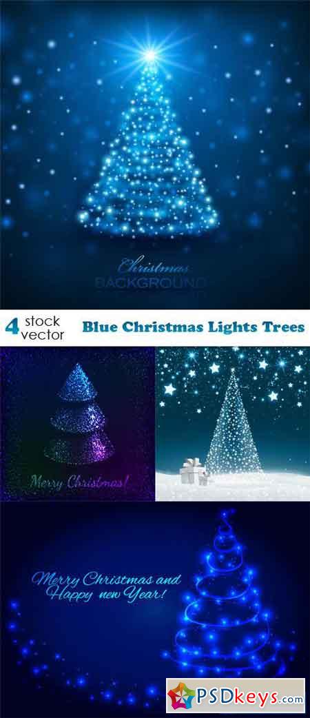 Blue Christmas Lights Trees