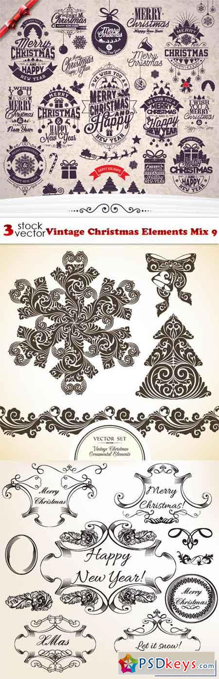 Vintage Christmas Elements Mix 9