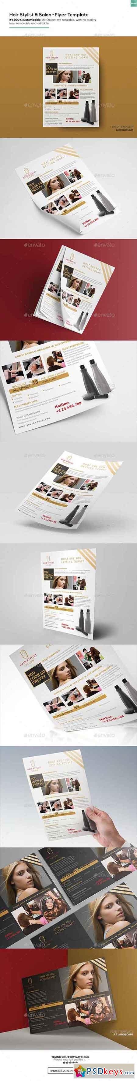 Hair Stylist & Salon Flyer Template 16152961