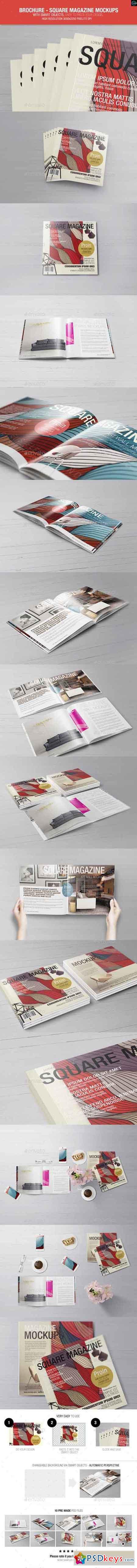 Brochure - Square Magazine Mockups 8989728