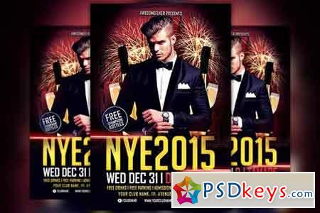 NYE 2016 Party Flyer Template 102015