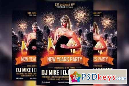 New Years Party Flyer Template 1098824