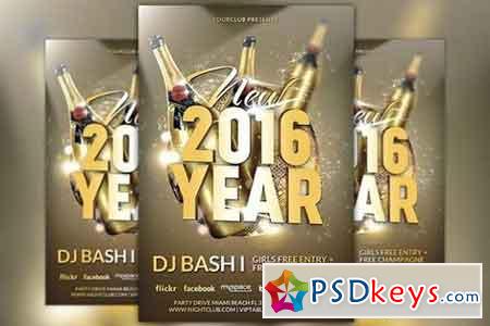 New Year Gold Vol 1 Flyer Template 1098809
