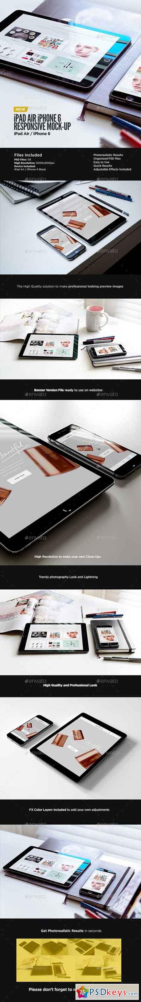 Tablet iPad Air iPhone 6 Black Display Mock-Up 13794917