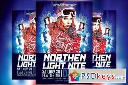 Northern Light Night Flyer Template 164342