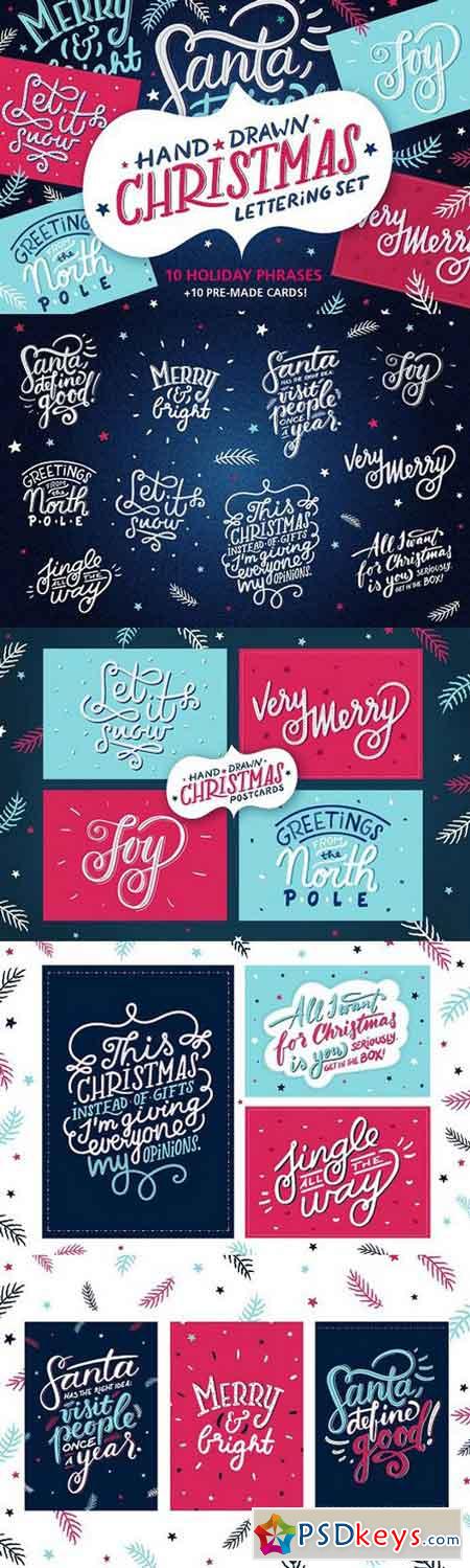 Christmas Lettering Holiday Cards 1087967