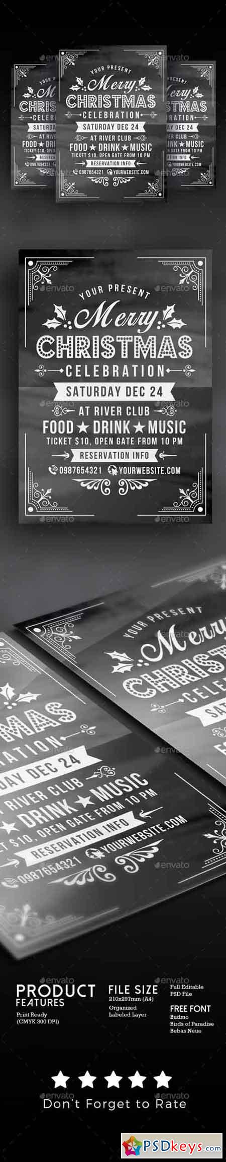 Christmas Celebration Flyer Chalk Style 18884585