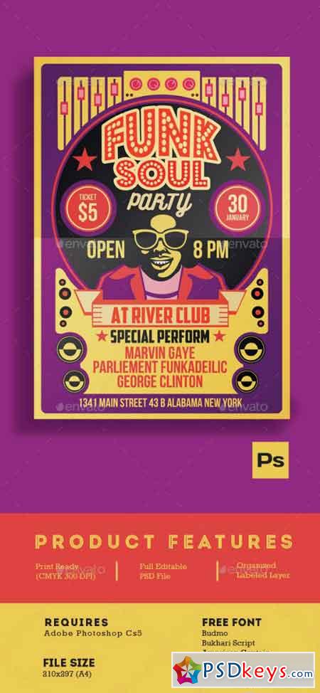 Funk Soul Party Flyer Poster 14567681