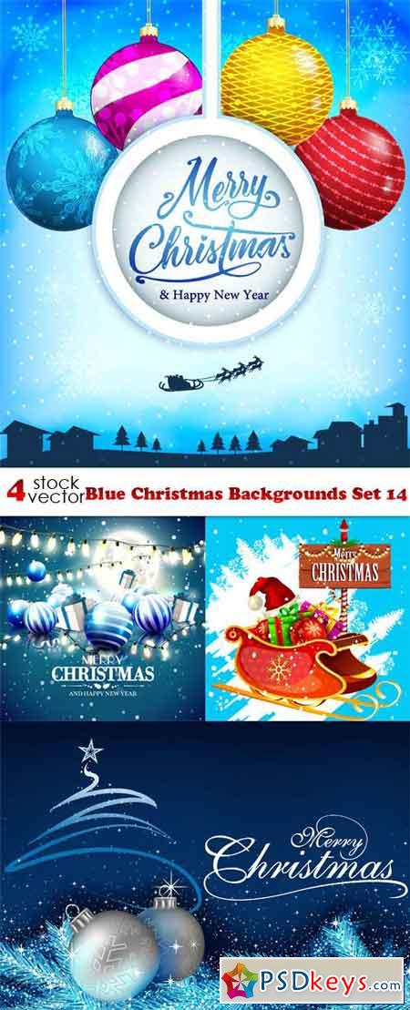 Blue Christmas Backgrounds Set 14