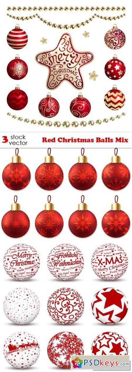 Red Christmas Balls Mix